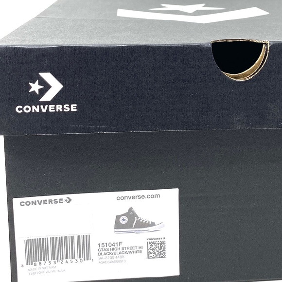 Converse Ctas High Street White Black Shoe For Men Canvas Casual Mid Top 151041F - Picture 8 of 9